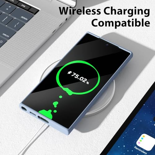 Image of DIZORO Microfiber Candy Case Compatible for Samsung S24 Ultra Smooth Touch Cushion Liquid Soft Silicone Gel Rubber Phone Cases Non-Slip Full Body Protective Shockproof Back Cover, Carolina.
