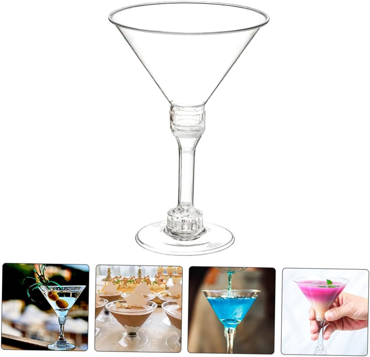 CHILDWEET 50pcs Plastic Margarita Glasses Unbreakable Dessert Cups for Cocktails and Pudding Versatile Party Drinkware for Weddings and Birthdays