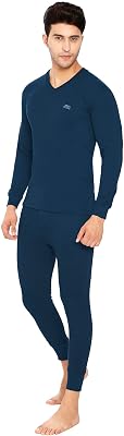 Lux Cott's Wool Men's Cotton Thermal Set (Blue, S- 80Cm)