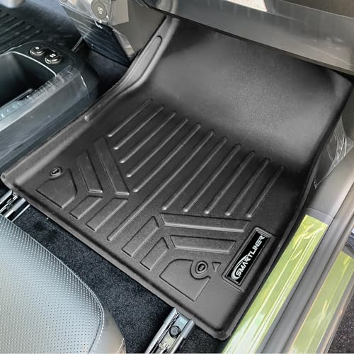SMARTLINER-Custom-Fit-All-Weather-2-Row-Floor-Mats-Cargo-Liner-Set-Black-Compatible-with-2022-2023-Kia-EV6-Wind-AWD