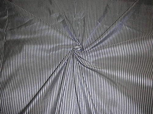 Soie gris anthracite au mètre tissu Dupioni rayé 137 cm
