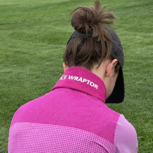 Image of ICE WRAPTOR Cooling Bandana Neck Wrap with 6 Reusable Ice Packs Pink - Adjustable Cold Therapy Wrap for Neck, Head & Joint Pain Relief - Portable Cooling Wrap with 6 Cryosheet Inserts