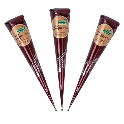 Natural Henna Paste Cones for Hair – 100% Pure & Ready to Use | No Ammonia or Chemicals | Pack of 3 – Dark-Brown, 30g Each Cone