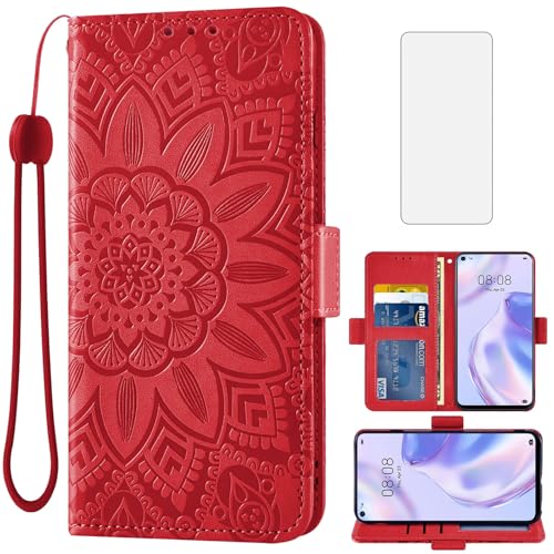 Coque HW P40 Lite 5G rouge Asuwish SLH finition luxe