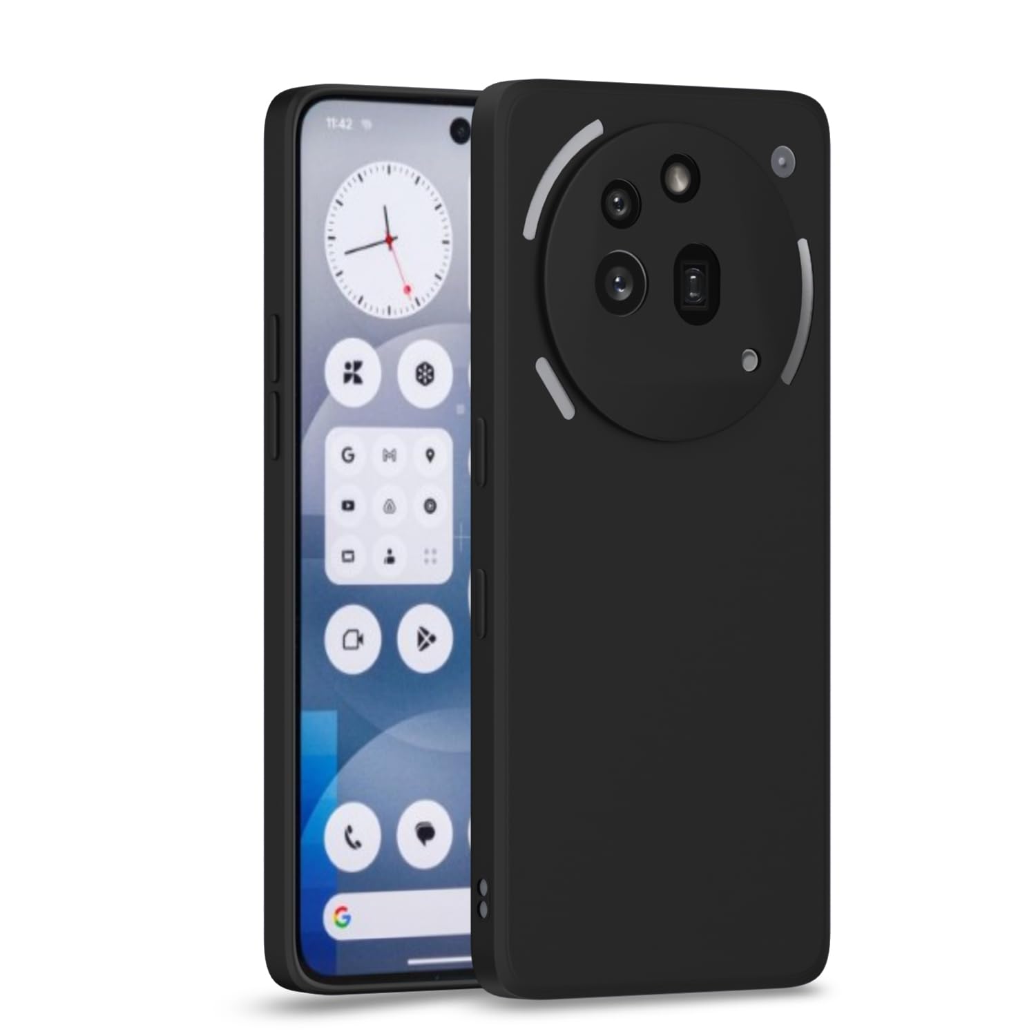 Pikkme Back Cover for Nothing Phone 3A Pro | Slim Soft Matte Silicone Cover with Camera Protection & Shockproof Bumper Case (Black)