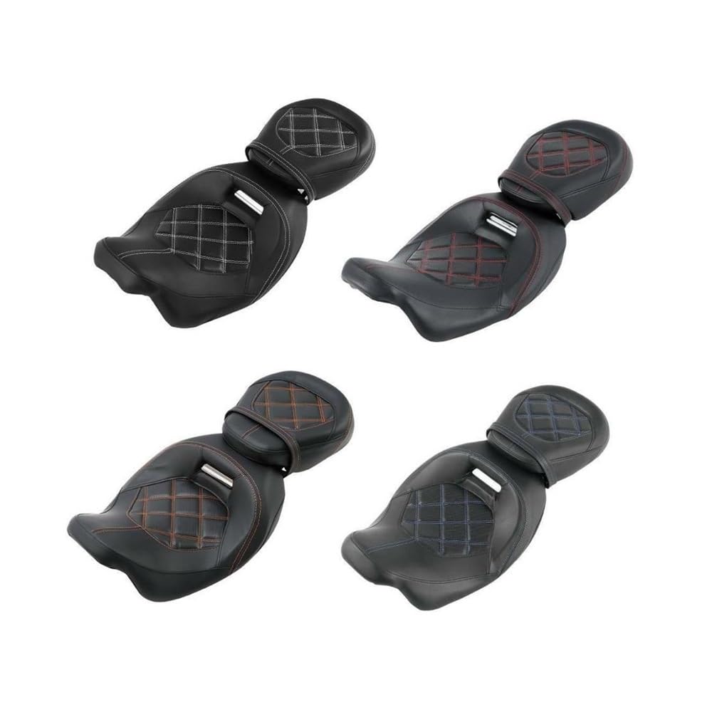Respaldo Asiento Doble de Motocicleta para Touring Street Electra Glide, para Road King Cl&assic CVO 2009-2022 FLHTCUSE8 2013 Asiento Pasajero Motocicleta