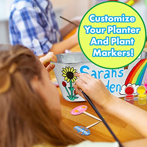 Miracle Gro My First Flower Growing Kit - Indoor Kids Garden Set W/ 3 Flower Seeds, Planter, Paint, Soil - Birthday Gifts For Boys Girls - Kids Gardening Paint Plant Arts & Crafts Project For Kids 6+ #TOP4