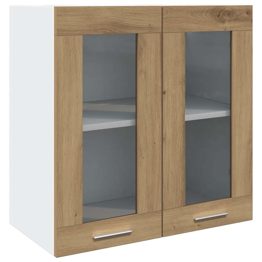 vidaXL Kitchen Wall Cabinet Lyon with Glass Door Artisan Oak 60x31x60 cm