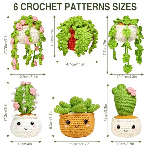 ASTNIC Crochet Kit for Beginners 6Pcs Hanging Potted Plants Crochet Starter Kit - Image 2