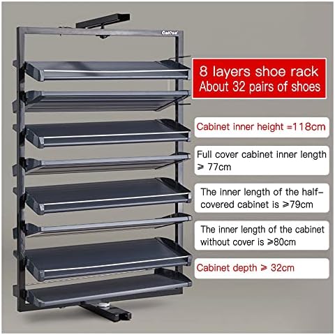 Slim Shoe Storage Cabinet - 360° Rotating Metal Shoe Rack, Stackable & Space-Saving Cupboard for Hallways & Narrow Spaces, Efficient Shoe Organizer for Small Areas