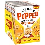 JORDANS Popped Oat Crunch Hint of Honey, Breakfast Cereal, High in Fibre, Whole Grains, Vegetarian, Adult and Kids Cereal, 5 Pack of 425 g