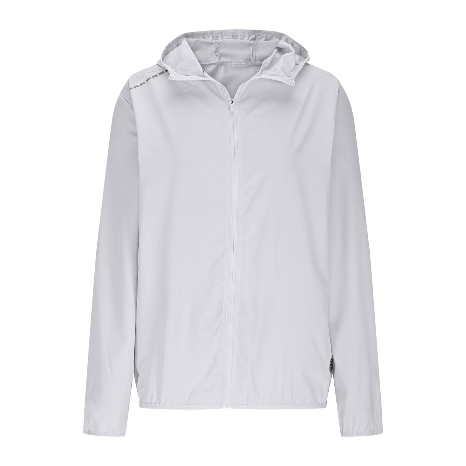 Sun Shirts for Women UPF 50+ Long Sleeve Full Zip Hoodie Shirt Slim Fit Workout Outdoor Hiking Summer Tops(White,3X-Large)