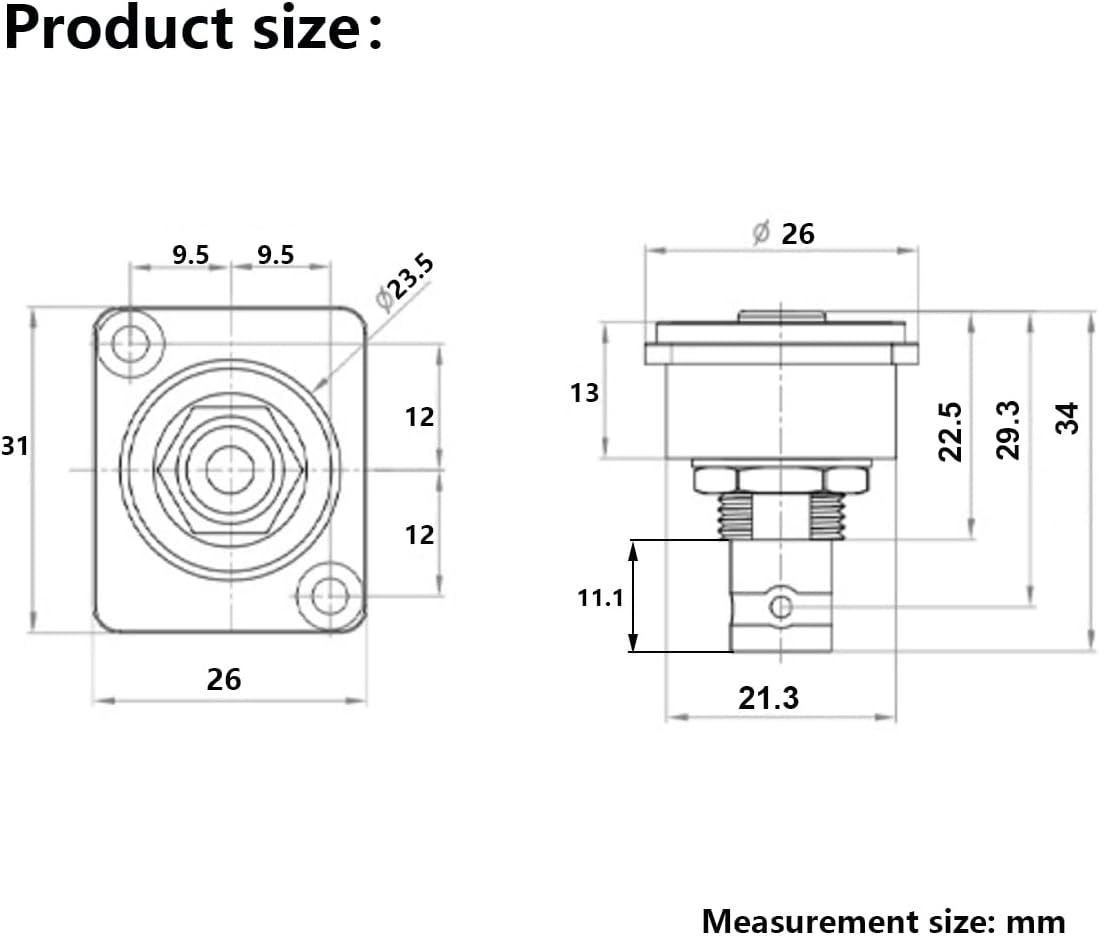 PENGLIN 5PCS 75 ohm BNC D Series Panel-Mount Connector, BNC Female to Female Coaxial Connector for CCTV Cameras Monitor Video Equipment
