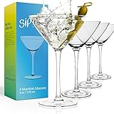 Sipour Martini-Gläser 4er-Set 270ml – bruchsicher & elegantes Design – Gläser-Set Cocktailgläser Cocktailglas Martinigläser Longdrinkgläser Partygläser – Barkeeper-Set Bar-Zubehö