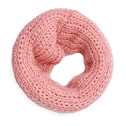 Aisa Kids Fashion Knitted Scarf Winter Warm Chunky Infinity Scarf Snood Soft Neck Warmer For Children (Color Pink) #TOP7