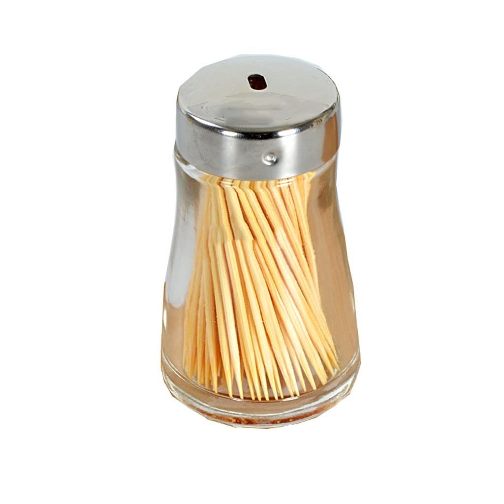 Adyhbfgt A Dyhbfgt Toothpick Dispenser Jar Box Toothpick Box Thickened Glass Bottle Transparent Toothpick Jar Household Daily Necessities Restaurant Kitchen Toothpick Box