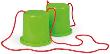 Lena 61410 Plain, canisters Approx. 17 cm, Pot Practice Balance, Cup Monochrome, Bucket Stilts 5 Designs, Running Dolls for Children from 36 m+, Assorted Colours