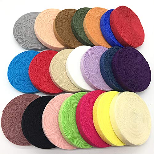 Jammas 5 Yards/Lot 3/8" 10Mm Elastic Ribbon Solid Foe Fold Over Elastics Spandex Satin Band Lace Sewing Trim Diy Pick Color - (Color: 5Y Random Each 1Y) #TOP2