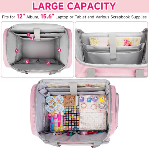 Image of Craft Bag for Scrapbook Supplies, Large Scrapbook Storage Bag for Art Tools
