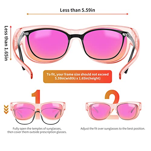 Image of GEGURI Polarized Sunglasses Fit Over Glasses for Men Women, Oversized Square Sun Glasses UV400 Protection Shades