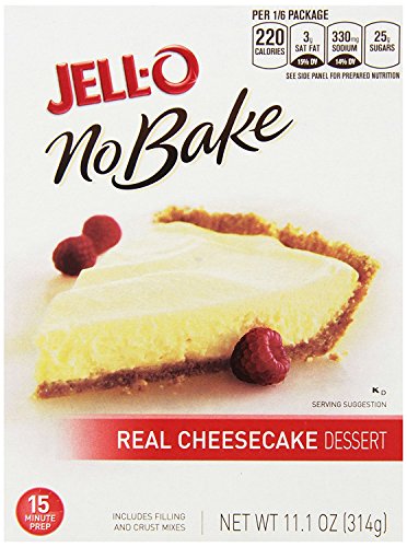 Jell-O No-Bake Real Cheesecake Dessert, 11.1-Ounce Boxes (Pack of 12)