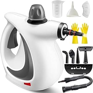2025 Upgrade Saker Steam Cleaner Handheld, High Pressure Steamer for Home Cleaning, Furniture,Carpet, Car Interior, Kitchen, Tile Multiple Nozzles (1Set+1 Fiber Cloth,1set)