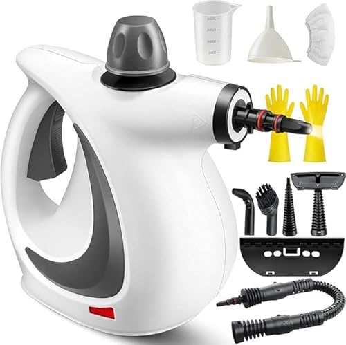 2025 Upgrade Saker Steam Cleaner Handheld, High Pressure Steamer for Home Cleaning, Furniture,Carpet, Car Interior, Kitchen, Tile Multiple Nozzles (1Set+1 Fiber Cloth,1set)