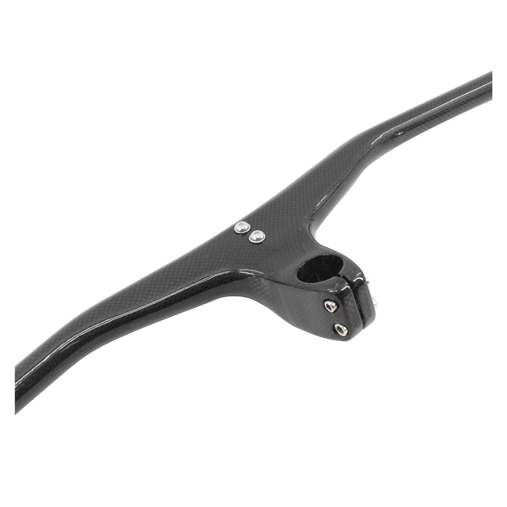 Generico Manubrio e Attacco Manubrio integrati Interamente in Fibra di Carbonio 3K, MTB Lucido Opaco con Angolo -17°