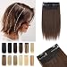 S-noilite One Piece Clip in Human Hair Extensions 2 Clips Clip in Hairpieces Thick Short Remy Hair 6Inch 10g Brazilian Hair For Women with Thinning Hair Add Hair Volume Medium Brown