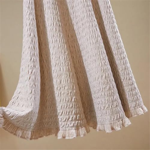 Women Winter Fringe Knit High Waist A Line Loose Fit Flared Midi Skirt Cover HIPS Slimming Wool Skirt3