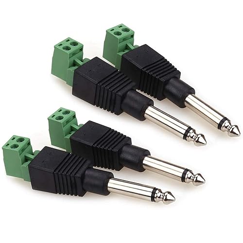 Miniatura 3 de NANYI Enchufes de 14 pulgadas para cables de altavoz, cables de conexión, serpientes  TS macho mono 14 de pulgada Phono 0.248 in enchufe de teléfono
