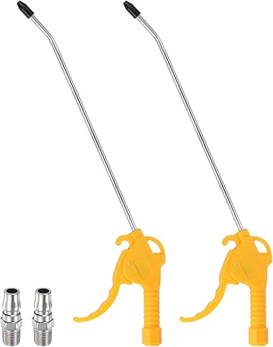 HARFINGTON 2 pistolas de aire soplador de polvo de alta presión de acero inoxidable con boquilla en ángulo de 11 pulgadas de largo mango de 5.118 in