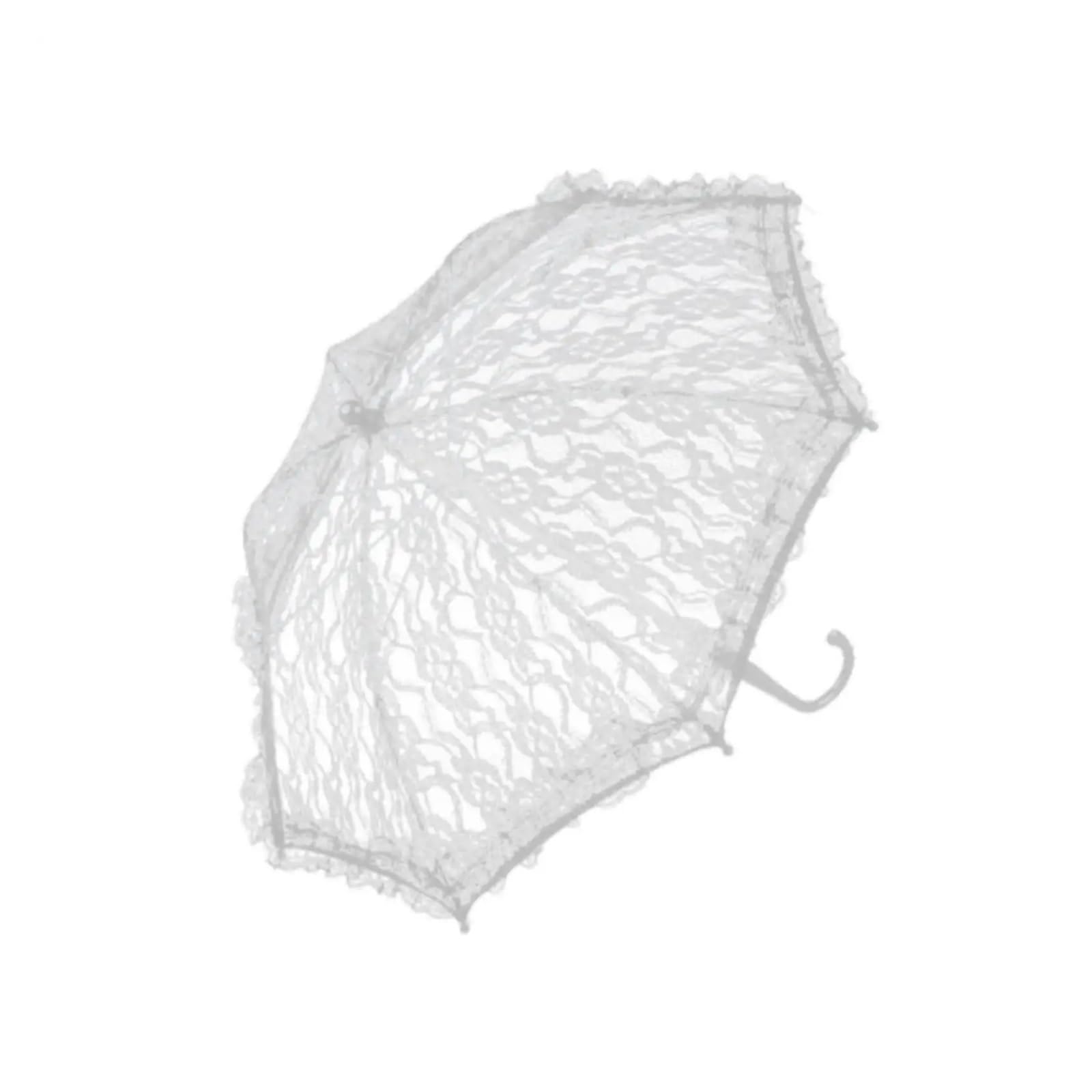 Hochzeit Spitzen-Sonnenschirm Dekorativer Regenschirm mit Mini-Stickerei, Durchmesser 50,8 cm, for Event-Fotografie-Requisiten für Fotografie, Hochzeitsdekoration(White)