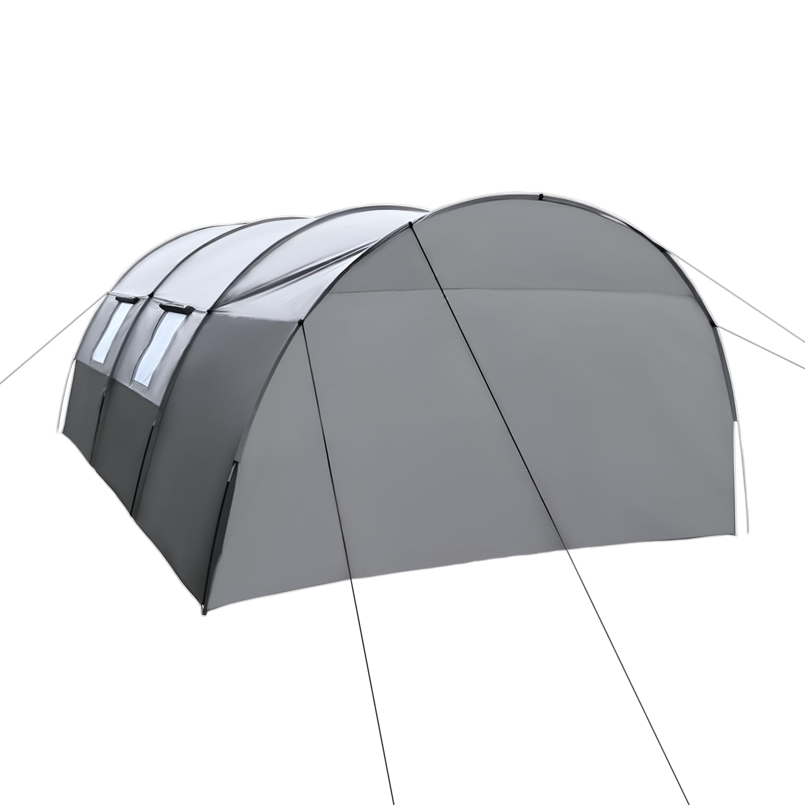 Tente tunnel spacieuse pour 6 personnes avec auvent, tapis de sol, moustiquaire et sac de transport, tente familiale étanche pour camping, festivals et voyages, 350 x 480 x 206 cm