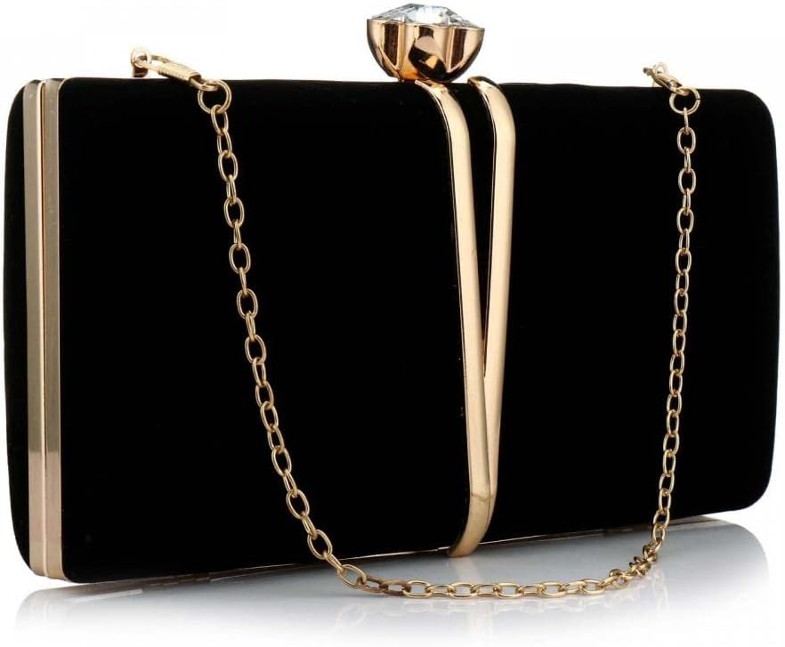Rkrouco Clutch Bags for Women Vintage Evening HandBag Diamond Handbag Suede Velvet Purse With Detachable Chain Cocktail Purse