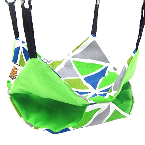 Alfie Pet - Kasey Hanging Hammock Bed For Mouse, Chinchilla, Rat, Gerbil And Dwarf Hamster - Color: Grey Green, Size: Medium #TOP1