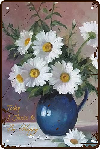 Tin Sign Today I Choose To Be Happy Decor �� �z���C�g �f�C�W�[ �A�[�g �G�� ���^���T�C�� ���g�� �Ǒ��� �v���[�N �u���L�Ŕ� �z�[���J�t�F �I�t�B�X �X�g�A �p�u �N���u �T�C�� �M�t�g 12 X 8�C���`