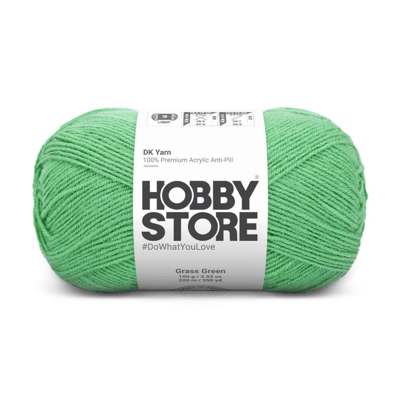 Image of DK Solid Yarn - Anti-Pill Acrylic Solid DK Yarn for Crochet & Knitting Everyday Essentials (1 ball /100 g) - Grass Green 1821 | Magic Needles