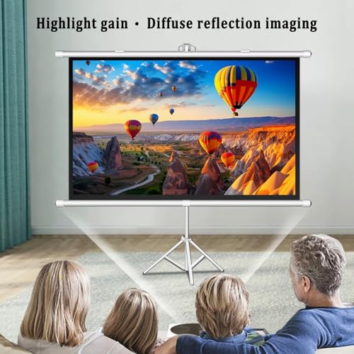 Pantalla de proyección portátil HD retráctil de 72" 16:9 con trípode miniatura 2