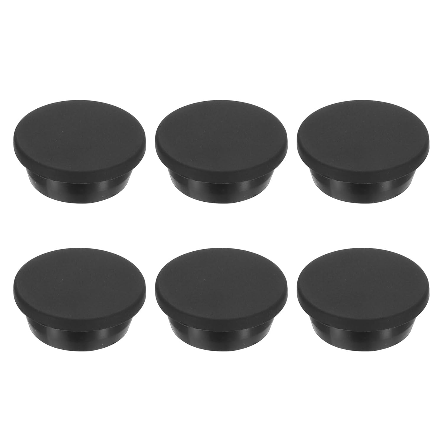 PATIKIL 30mm Diameter Rubber Hole Plugs, 6 Pcs Silicone Rubber Round Hole Stoppers for 29mm Hole, Black