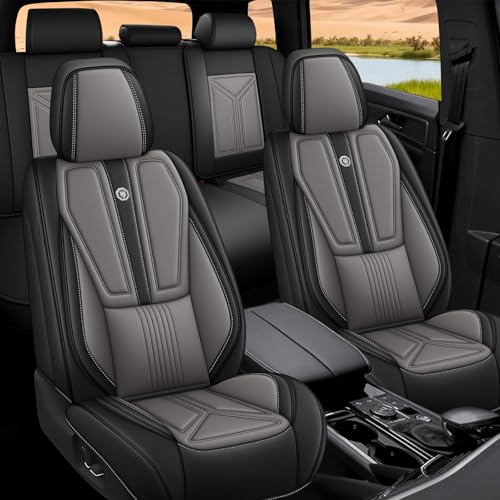 Image of Custom Car Seat Covers for Chevy Blazer 2019-2026,Easy install,Black Gray | nappa leather seat protector,full coverage seat covers,all weather seat cover,waterproof,anti-slip,easy clean,5 seat Standard