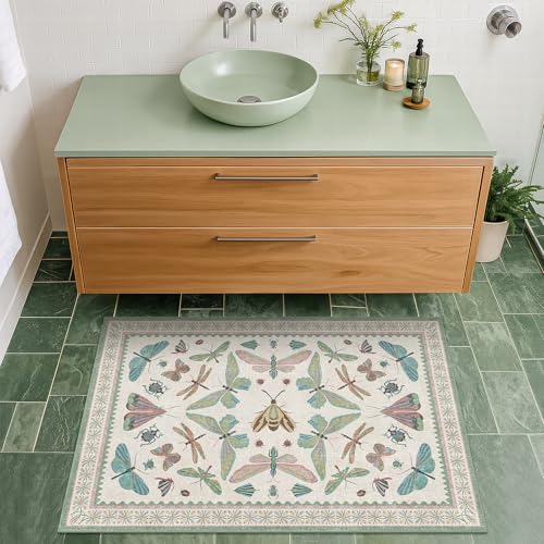 Hazo Haus Washable Boho Bathroom Rug 2x3, Small Throw Rugs