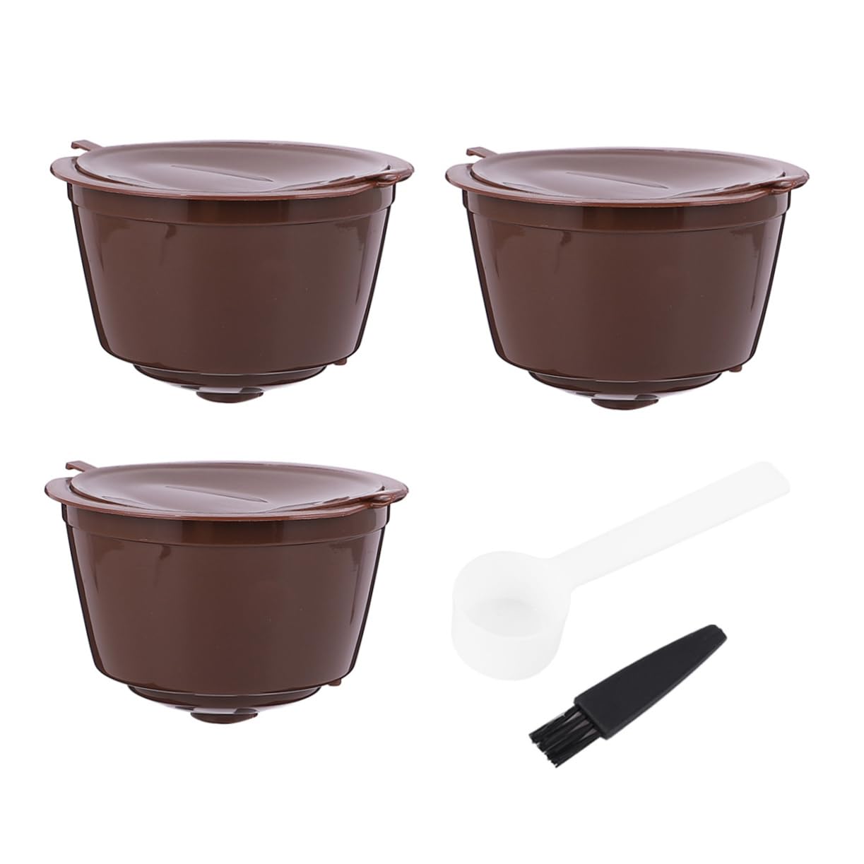Uonlytech 3sets Reusable Coffee Strainers and Filters Compatible with Dolce and Includes Cleaning Brush and Spoon Compact Design for Easy Storage