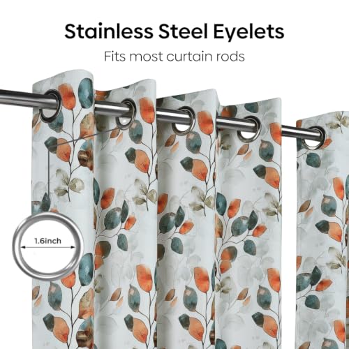 Image of haus & kinder Digital Printed Cotton Window Curtain 5 Feet Long Pack of 2 Window Curtains, 5 Feet Curtain for Window (Soft Botanica, Multicolor 130x152 CM)