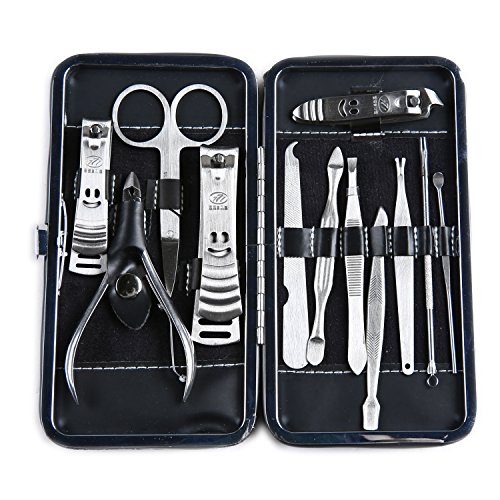 tinxi® 12 tlg. Maniküre Pediküre Set Nagelknipser Nagelschere Maniküreset Nagelzange Nagelfeile Ohrreiniger Pinzette…