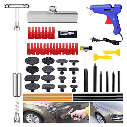 Sonrinss T-Bar Dent Puller - Car Dent Puller Remover Set, Dent Hammer, Car Dent Removal Tool Suitable For Car Dents/Auto Dent Removal/Hail Damage #TOP4