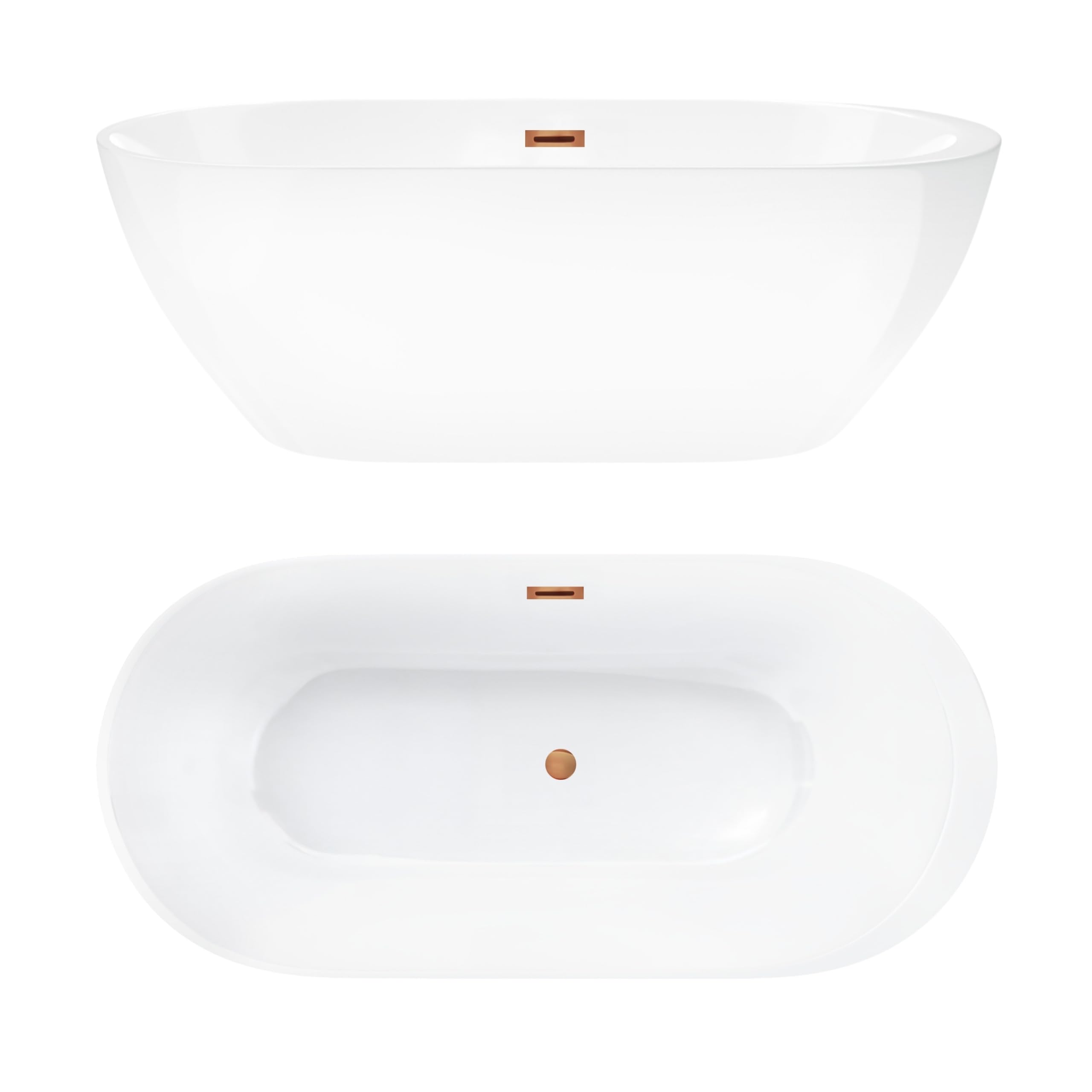 AquaUno - Vasca da bagno autoportante, 170 x 80 cm, colore bianco, scarico