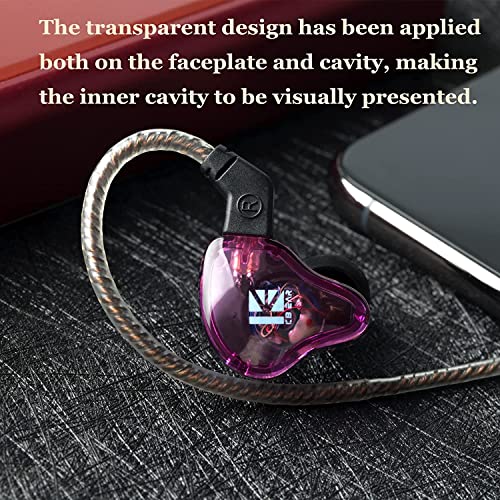 Image of KBEAR KS2 IEM with 1BA1DD in Ear Headphone, Wired Earbuds HiFi Over Ear Earbud Earphones in Ear Monitor Noise Cancelling Hybrid Earphone with Premium microphone for Running Walking (Without Mic, Blue)