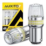 AUXITO Latest 1157 LED Bulb White Reverse Lights, 700% Brighter 2057 2357 7528 BAY15D LED Bulbs with Projector for Backup Parking Tail Brake Signal Marker Daytime Running Light, Pack of 2