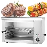 Elektrischer Käseschmelzgrill, 2200W gewerblicher Salamander-Grill, Edelstahl-Arbeitsplatten-Salamander-Grill, automatischer Grillofen for Fisch und Gemüse, for den privaten und gewerblichen Gebrauch